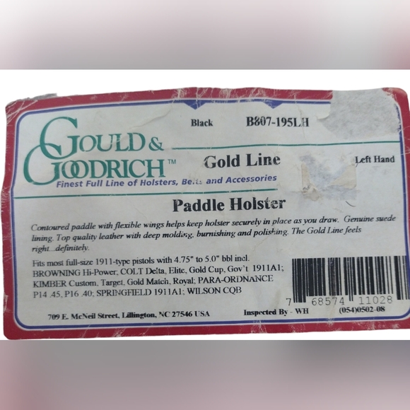Gould & Goodrich Leather Paddle Holster -left hand - Picture 3 of 4